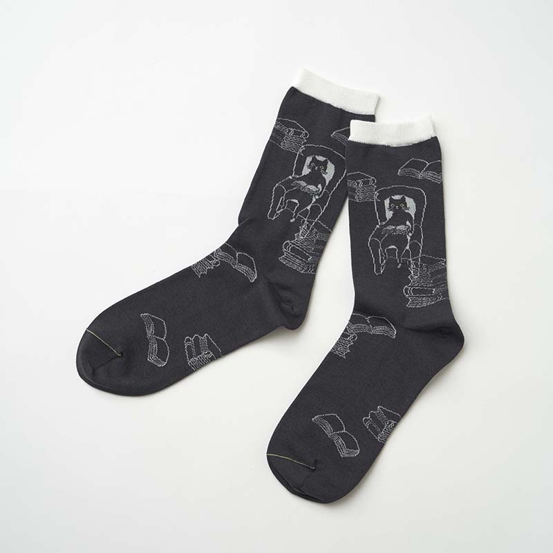 from F miau  tuoli ja minä 椅子とわたし クルー丈ソックス/kuu(BK)